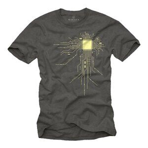 Microchip Circuit Board T-Shirt | Tech Graphic Tee | Futuristic Technology Shirt